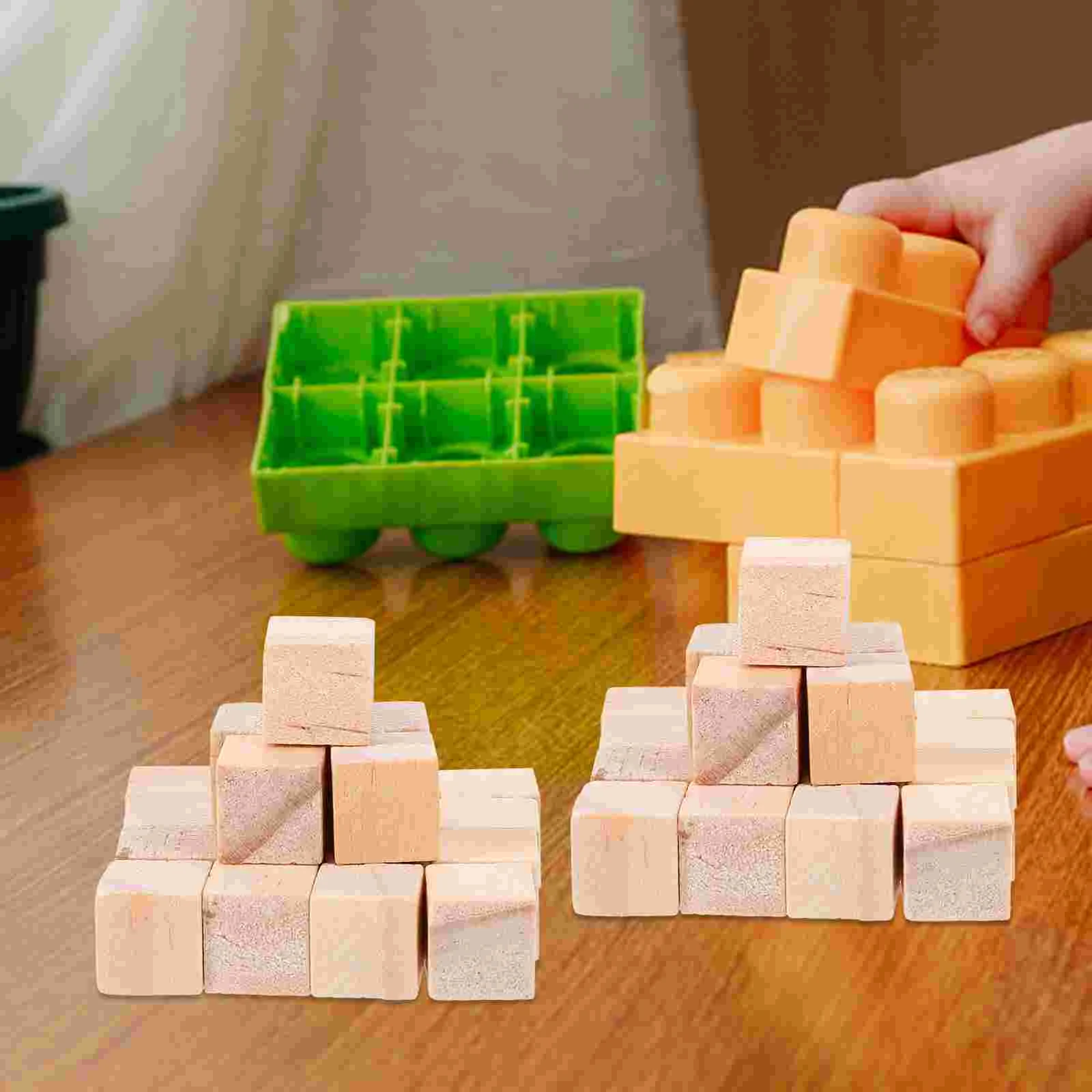 100 шт. строительные блоки из цельного дерева сделай сам квадратный объем