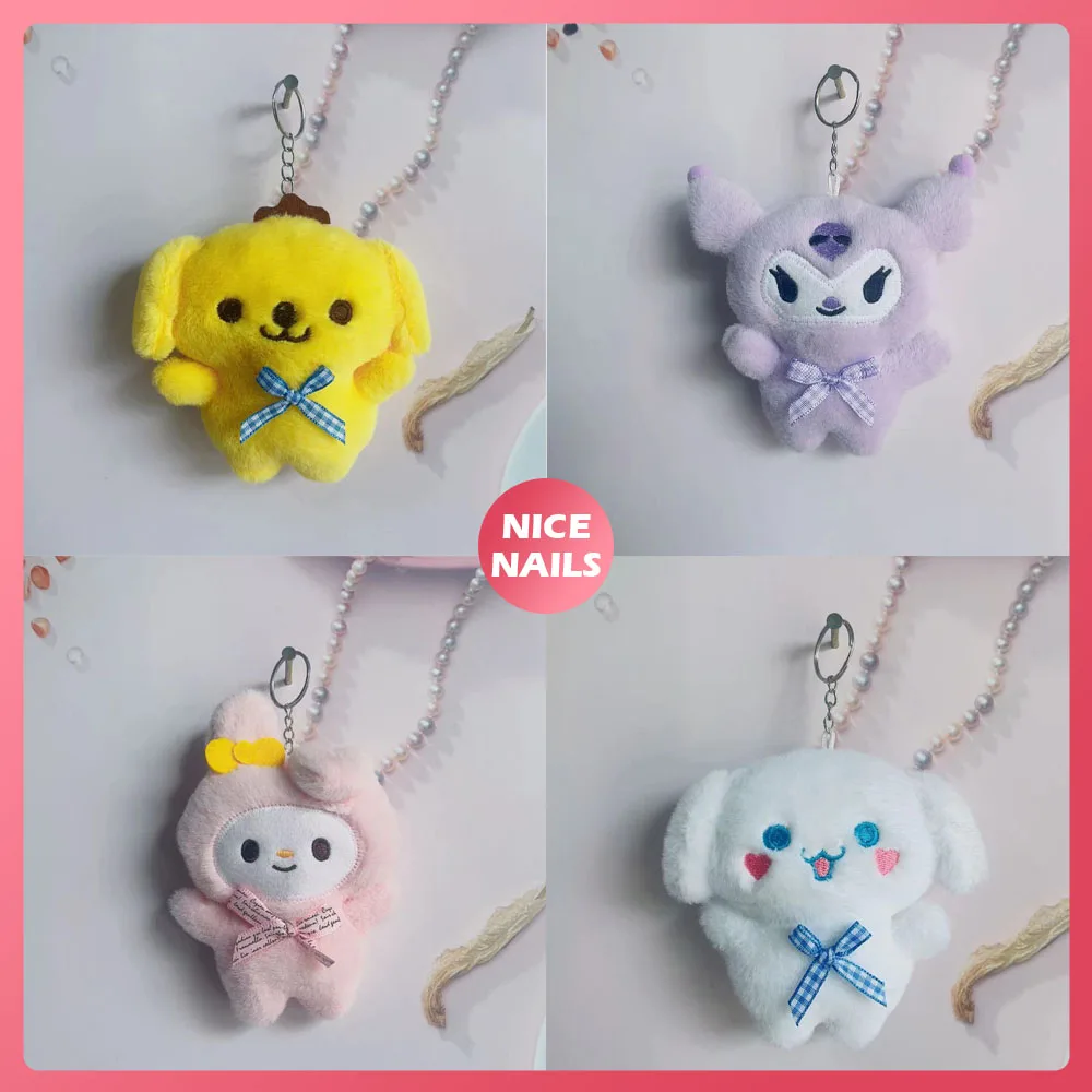 

20Pcs Kawaii Plush Pendant Keychain Mymelody Kuromi Cinnamoroll Doll Sanrio Plush Toy Figure Cartoon Schoolbag Accessories Gifts