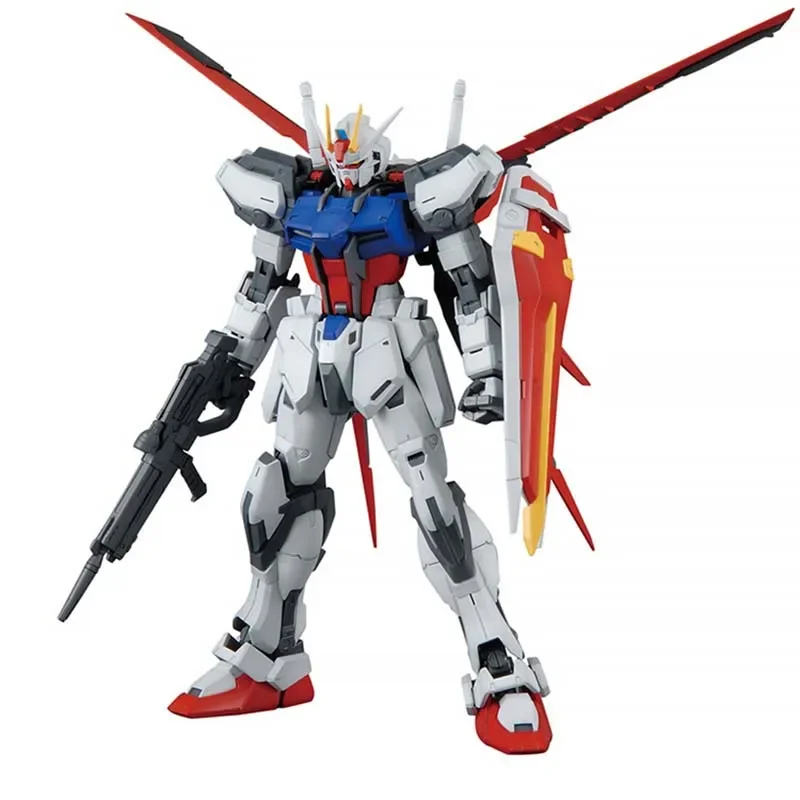 Фото В наличии: Bandai Gundam MG 1/100 Aile Strike Ver.RM, аниме-фигурка, сборная модель, коллекционная игрушка высокого класса, подарок для мальчика. №4