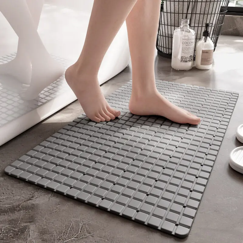 

Bathtub Mat Bath Mat Door Mat Non Slip Bath Rug Shower Mat with Drain Holes Bathroom Mat TPE Bath Carpet Suction Cup Floor Mat