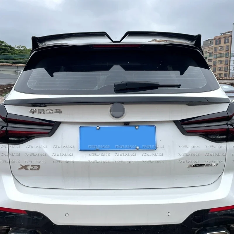Фото MP Style для Bmw X3 G01 iX3 G08 X3M F97 30i 30d M40i 2017-2023 ABS Gloosy Черный задний багажник Средний багажник Спойлер Автомобильные аксессуары №5