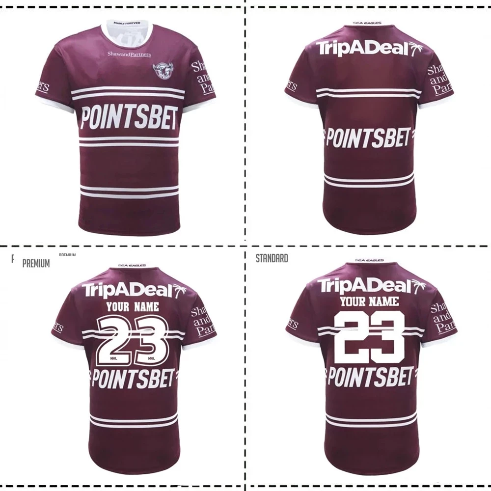 

2023 Manly Sea Eagles Home регби рубашка Джерси 2023/24 MANLY SEA EAGLES HOME регби Тренировка Джерси шорты размер S---5XL