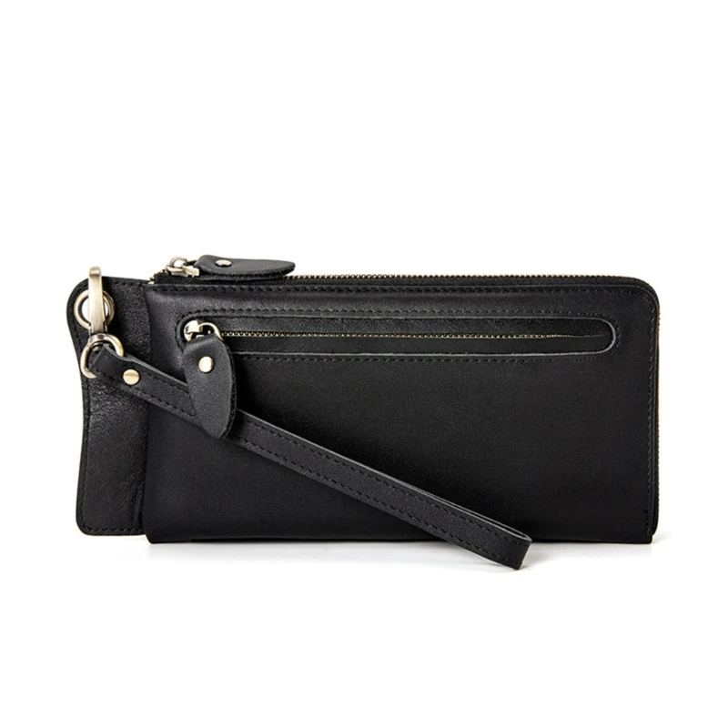 

Portable Credit Card Holder Leather Long Wallet Coin Purse for Men Small Change Pocket Money Bag Wristlet Handbags