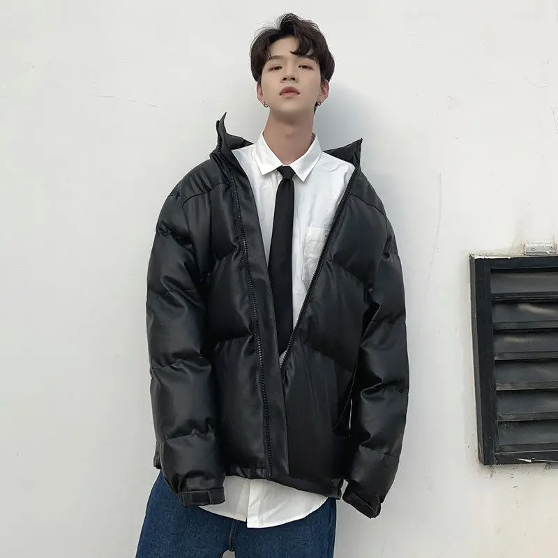 

Autumn and Winter 2022 New Korean Cotton Jacket Men's Coat Short Leather Cover Coat Down Casual Fashionable Cotton Jacket
