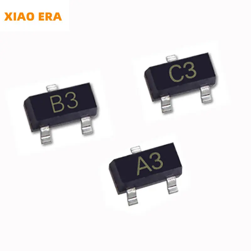 50 штук SMD переключающих транзисторов SOT-23 1SS181 A3 1SS184 B3 1SS226 C3 85В 300мА Электронные компоненты Транзисторные микросхемы.