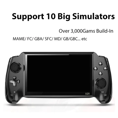 2023 Новый 7,0 дюймовый HD экран музыкальный плеер POWKIDDY X20 оригинальная портативная Ретро портативная игровая консоль Bulit-in 3000