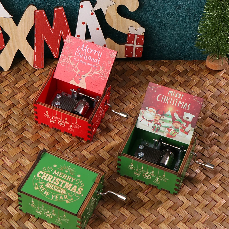 Рождественская деревянная рукоятка музыкальная шкатулка на Хэллоуин