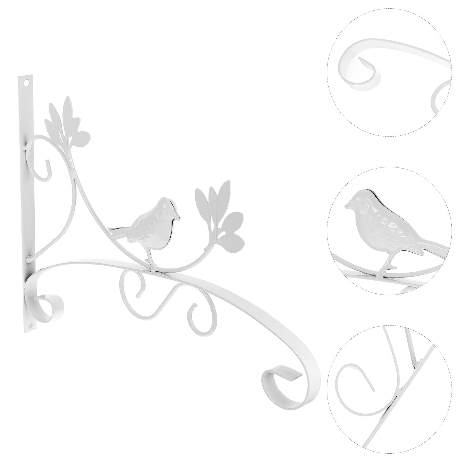 

1pc Creative Wall-mounted Garden Hanger Wall Decoration Iron Art Hook(White)