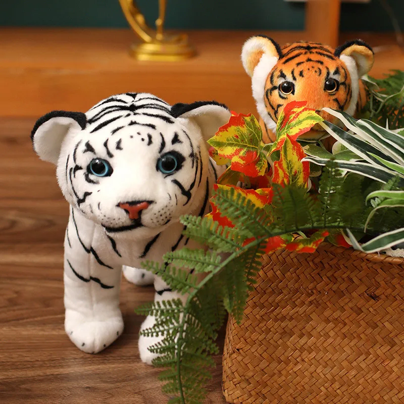 Кукла Плюшевая оранжево-белая с имитацией тигра