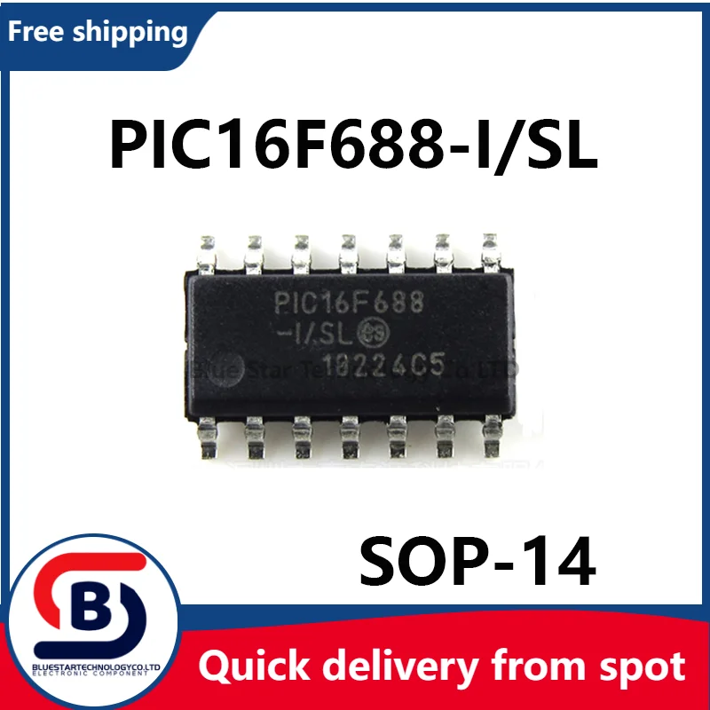 

Free Shipping 10-50pcs/lots PIC16F688-I/SL PIC16F688 16F688 SOP14 Quick delivery from spot