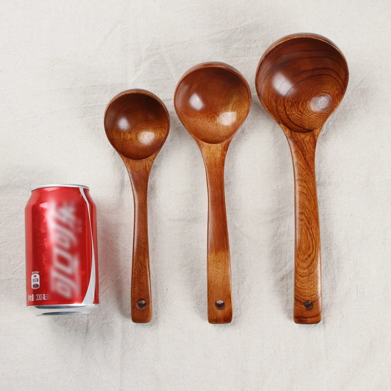 

Wooden Serving Spoon Ladle Large Natural Wood Soup Ladle Cooking Utensil Handmade Tableware for Kitchen Restaurant Porridge 1pc