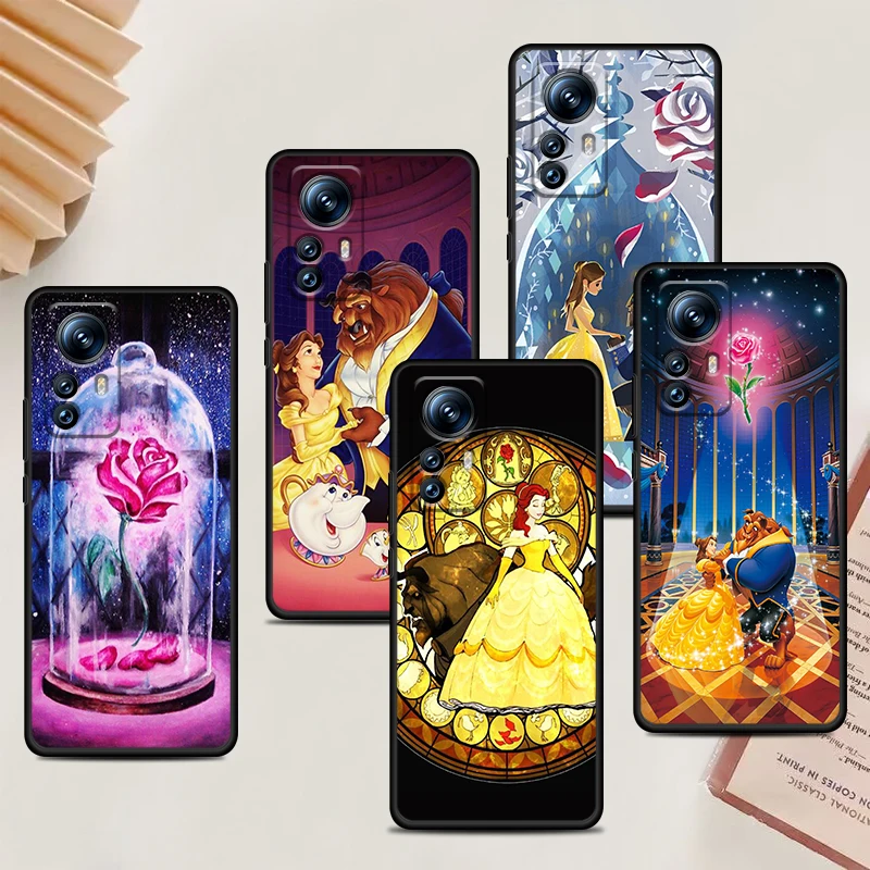 

Beauty Beast Rose For Xiaomi Mi 13 12 Lite 12T Pro 12X 12S 11 11T 11i 10T 10 9 Ultra 5G Black Phone Case Cover