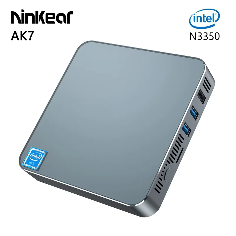 Ninkear Mini PC Win 10 Linux Intel Celeron N3350 Office Computer 4G RAM 64G ROM Dual WIFI 2.4G 5.8G RJ45 USB3.0 12V 2.5A Desktop