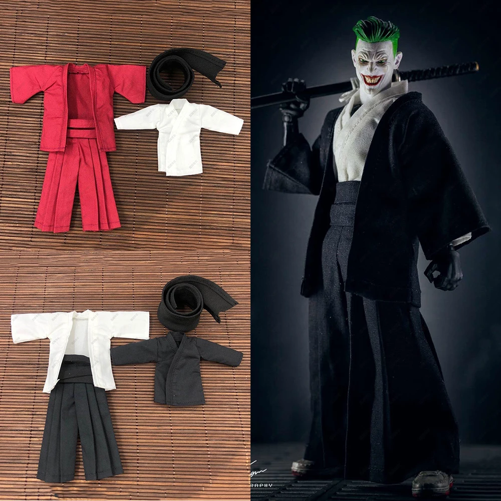 

4 Piece Set 1/12 Scale Japanese Samurai Kimono Clothes Set with Scarf For 6" Clown MEZCO 3ATOYS Action Figure Doll Toy
