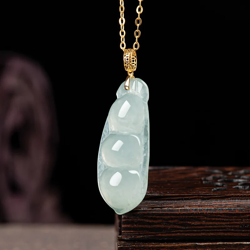 

Mai Chuang/ HandCarved/Jade Silver Inlay Fu Dou Emerald Necklace Pendant Fashion Elegant Personality Jewelry MenWomen CoupleGift