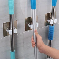 self adhesive mop holder mop brush broom hanger hook wall mounted mop rack kitchen organiseurs de rangement bathroom organizer