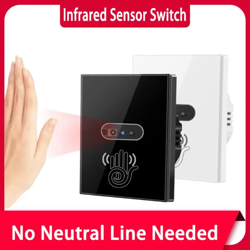 

EU/US Wall Smart Light Switch Infrare IR Sensor No Need Touch 220V 110V Glass Screen Panel Electrical Power On Off Lamp