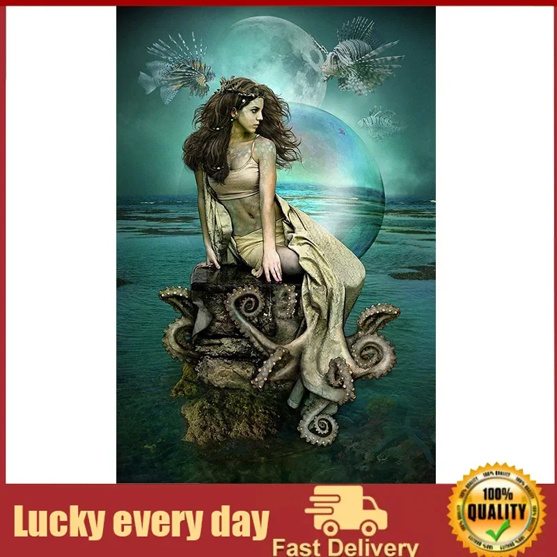 

Vintage Tin Poster Octopus, Mermaid Metal Tin Sign 8x12 Inch Retro Home Kitchen Garage Garden Cofe Bar Restaurant Art Wall Decor