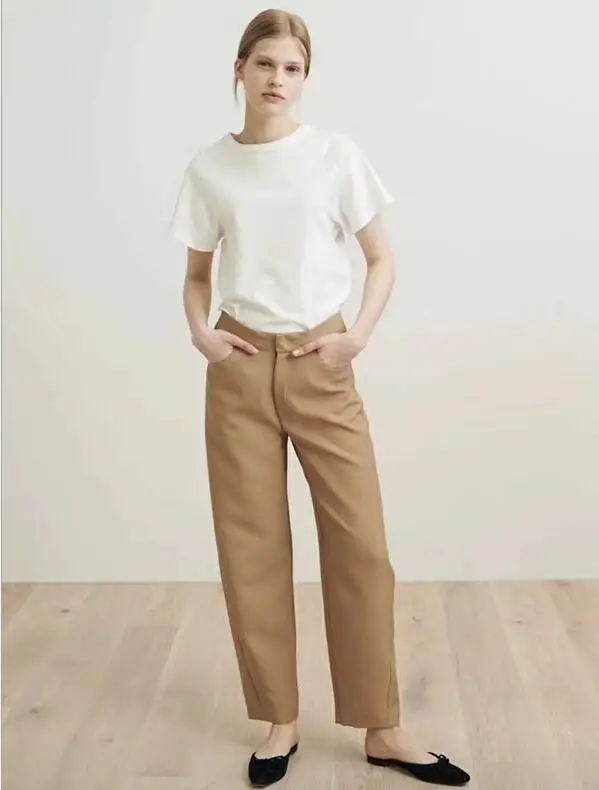 

Nordic Twill Pants Twist Arc Architectural Casual Classic Grandma Long Pants