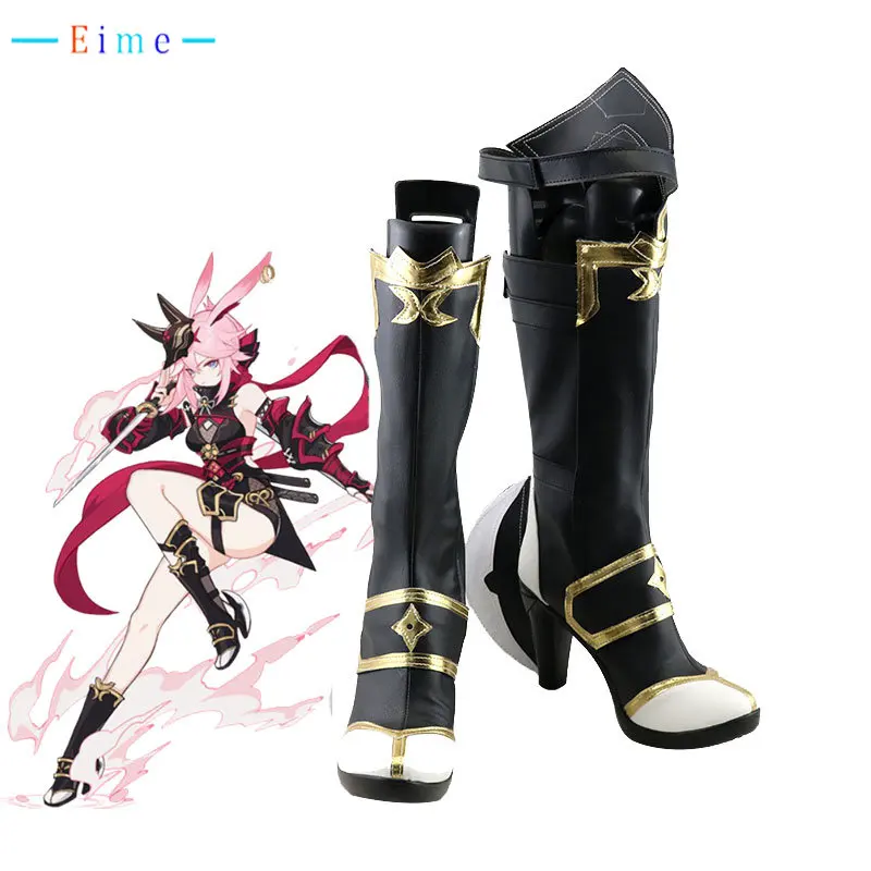 Игра Honkai Impact 3 Yae Sakura Cosplay Shoes из искусственной кожи Хэллоуин Карнавальная обувь Prop