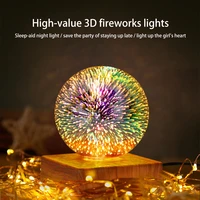 stained glass ball led night light usb plug in powered projector lamp with wood base home decor atmosphere lamp kids gifts