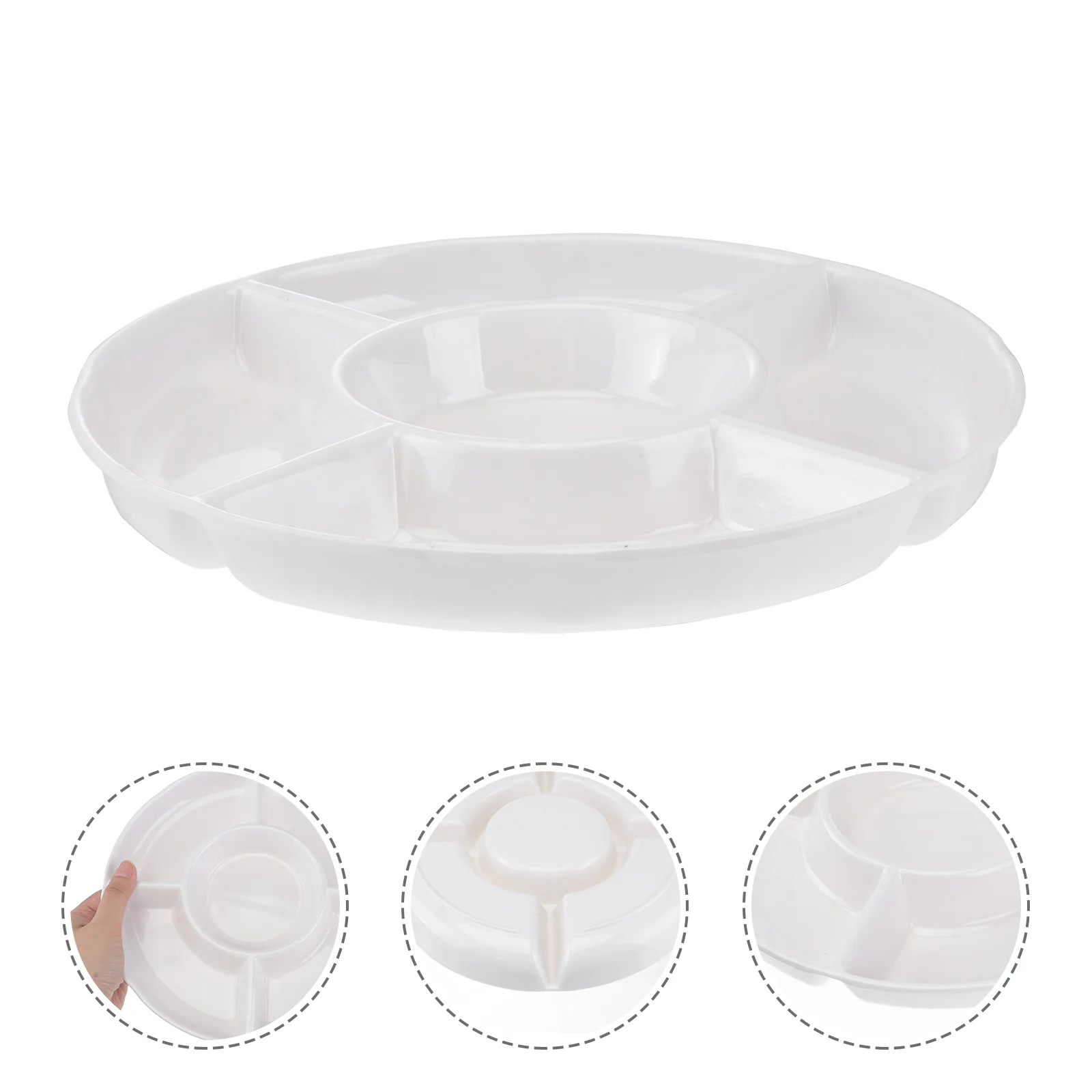 

Serving Tray Divided Appetizer Plate Dish Fruit Melamine Candy Snack Platter Food Compartment Plates Trays Set Party Dip Chip