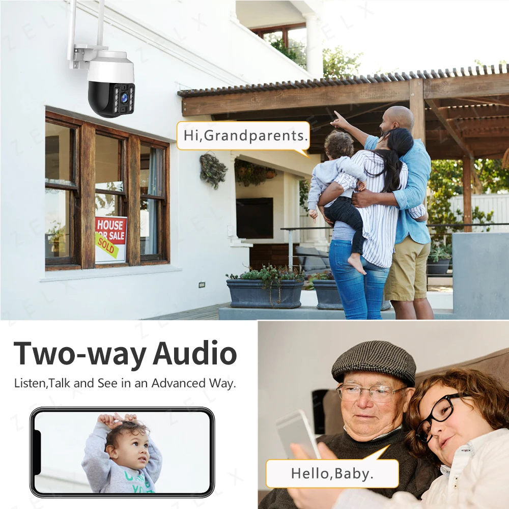 8MP Wi-Fi Беспроводная IP-камера 4K Камера видеонаблюдения PTZ Наружная 4MP 3MP HD H.265 AI