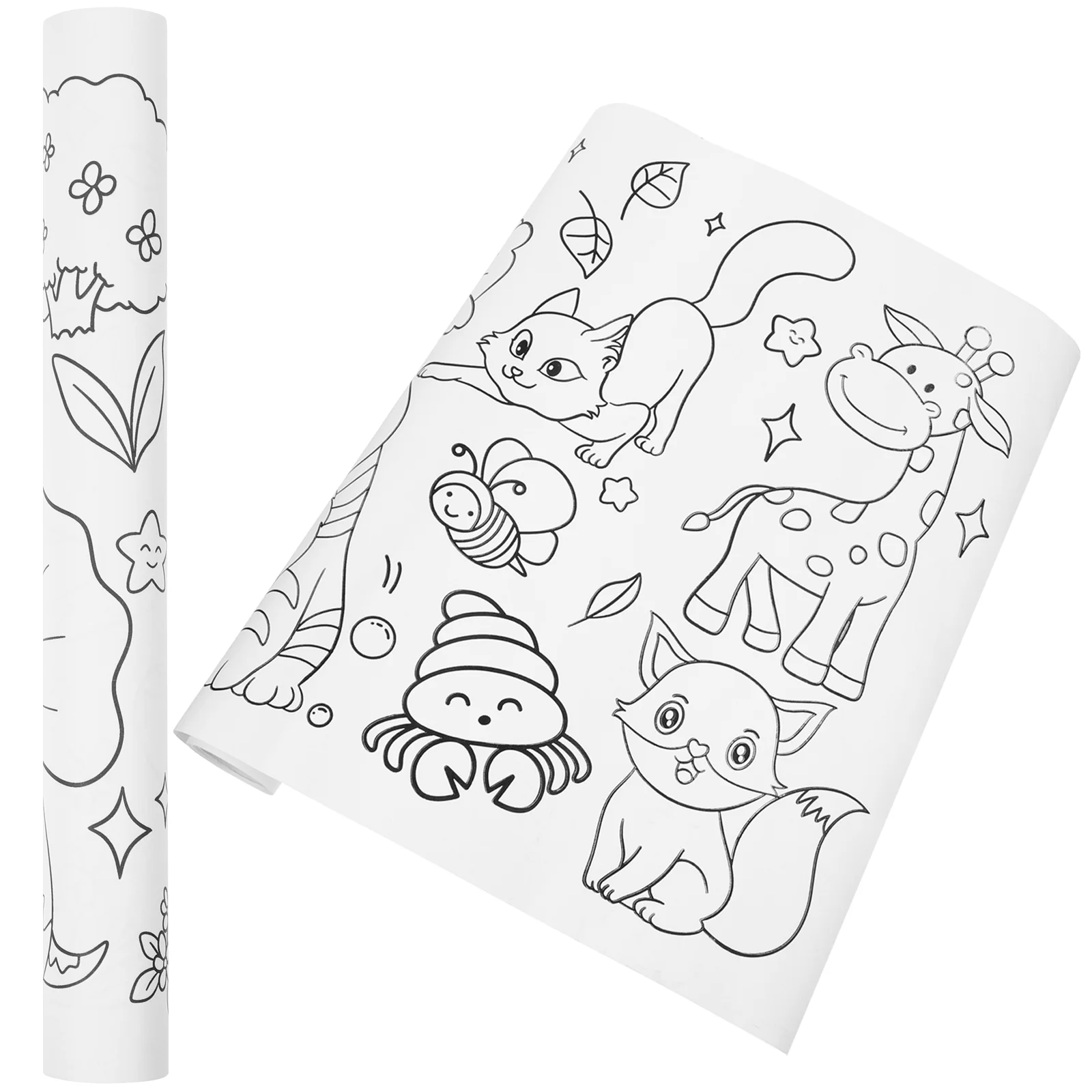 

Painting Drawing Paper 2 Rolls of Animal Coloring Paper Table Wall Coloring Roll for Birthday Gifts and Home Nursery Activities