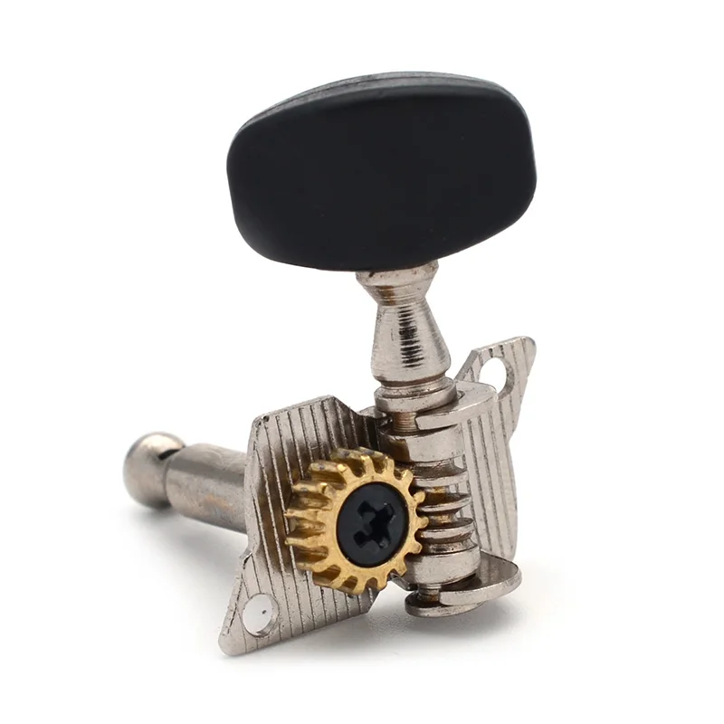 2R 2L никелированные укулеле колышки для тюнинга гитары тюнеры с Черной головкой -