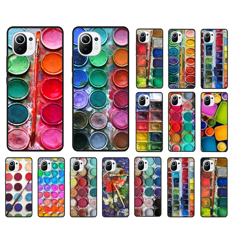 

Watercolors Set Paint Palette Box Phone Case for Xiaomi 12 Mi 10T 11T 11 Pro 10 10T 11 lite 10pro 11Ultra Poco X3 Pro Poco F3 M3