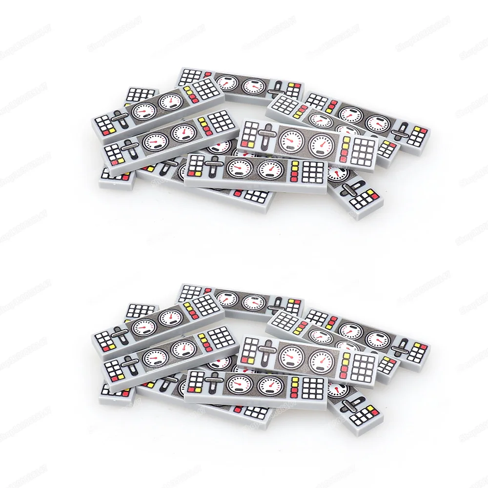 Рычаг Красный желтый узор кнопки 2431 печатные строительные блоки плитки Moc