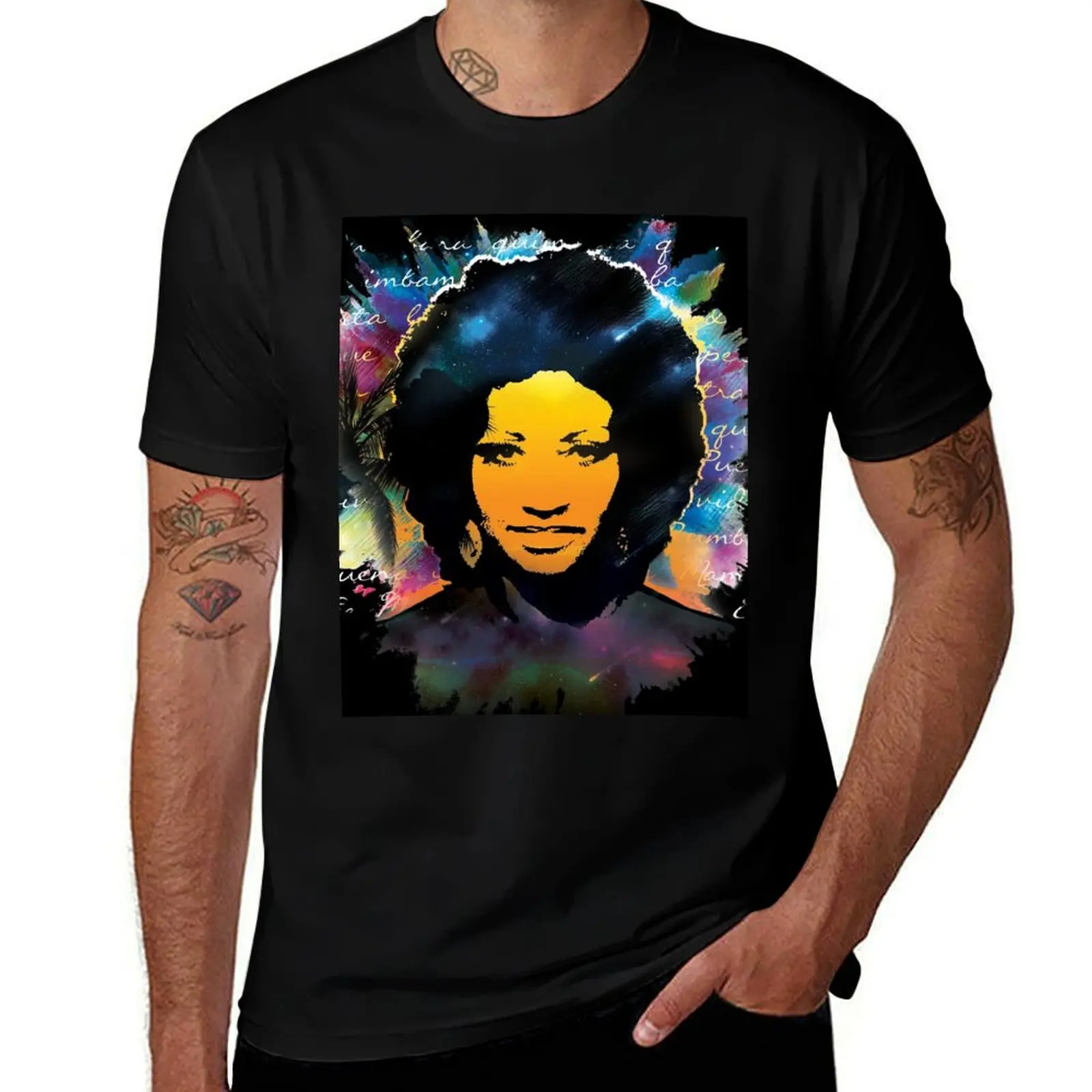 Фото Футболка Celia Cruz, мужская футболка из 100% хлопка, роскошный бренд, мужские футболки для повседневной носки, футболки в стиле аниме, футболка оверсайз №1