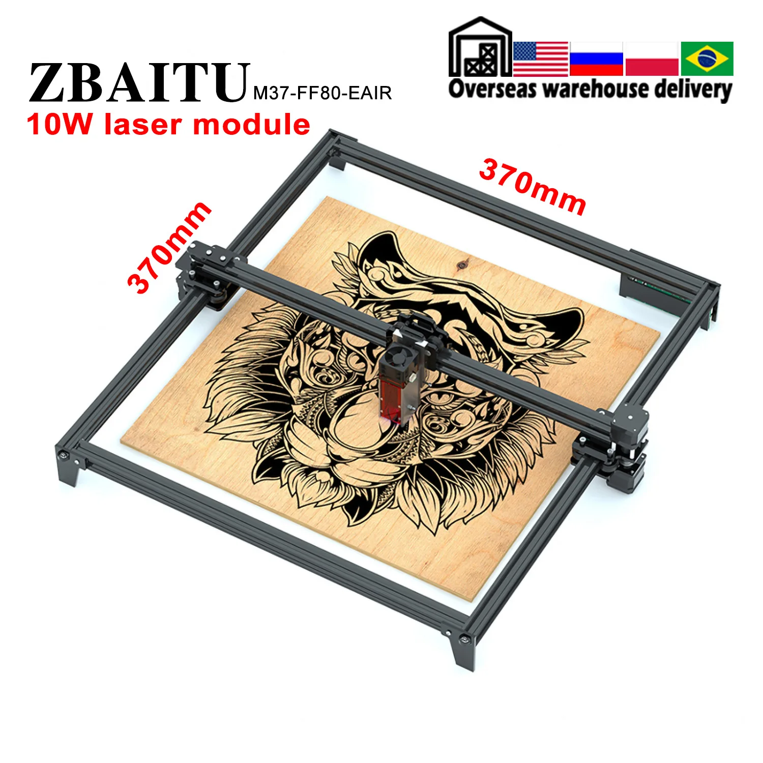 ZBAITU Desktop DIY Mini Laser Engraver Cutter Engraving Machine Lightburn Camera Image Positioning Woodworking Carving Tools