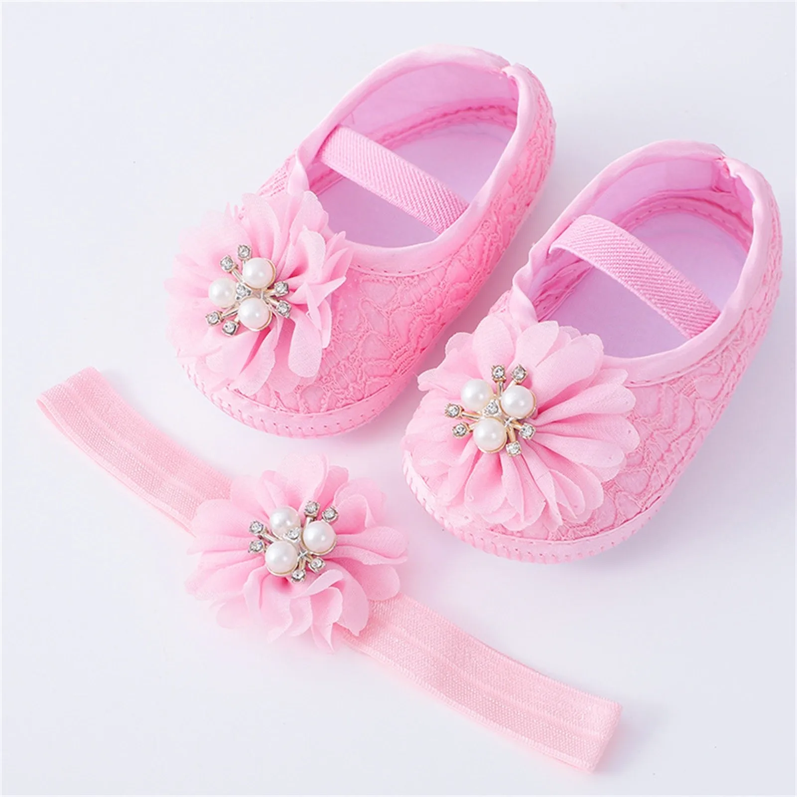 

Baby Shoes With Hair Band Fashion Soft Soled Toddler Shoes Versatile Dress Flower Princess Shoes Toddler Shoes Baby Boy Shoes