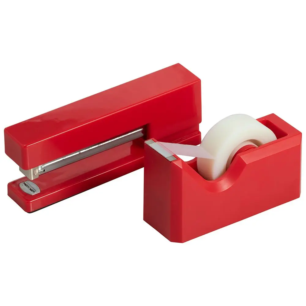 

Office & Desk Set, Red, 2/Pack - 1 Stapler & 1 Tape Dispenser