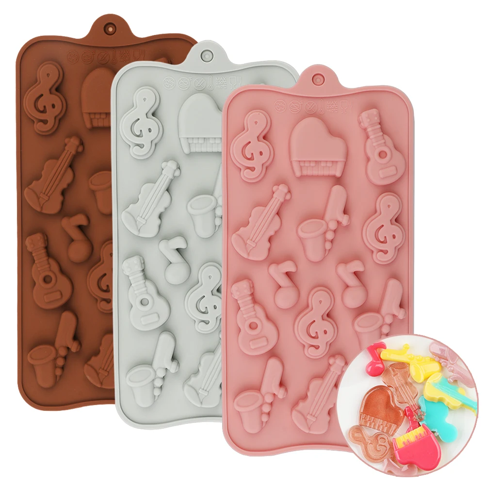 

Musical Instruments Silicone Chocolate Mold Fondant Party Decoration DIY Cake Decorating Tools For Mousse Dessert Baking Mould