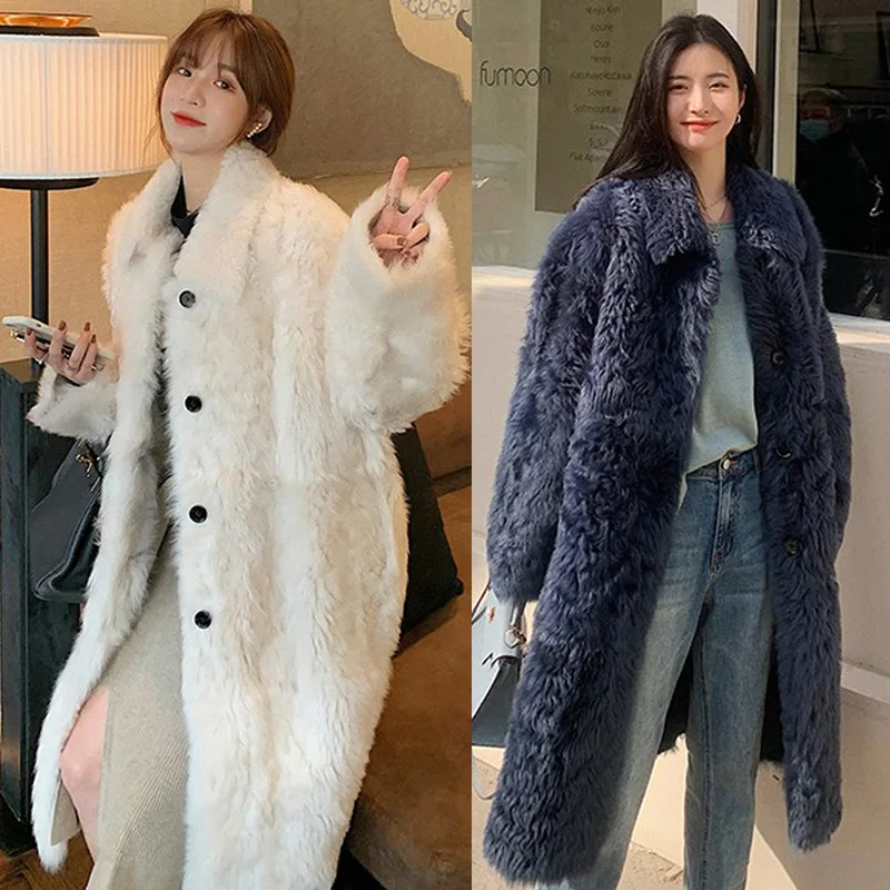 Good Selling Women Coat Overcoat Female Fox Fur Fur Mink Fur Thick Winter High Street Other Real Fur Coats enlarge