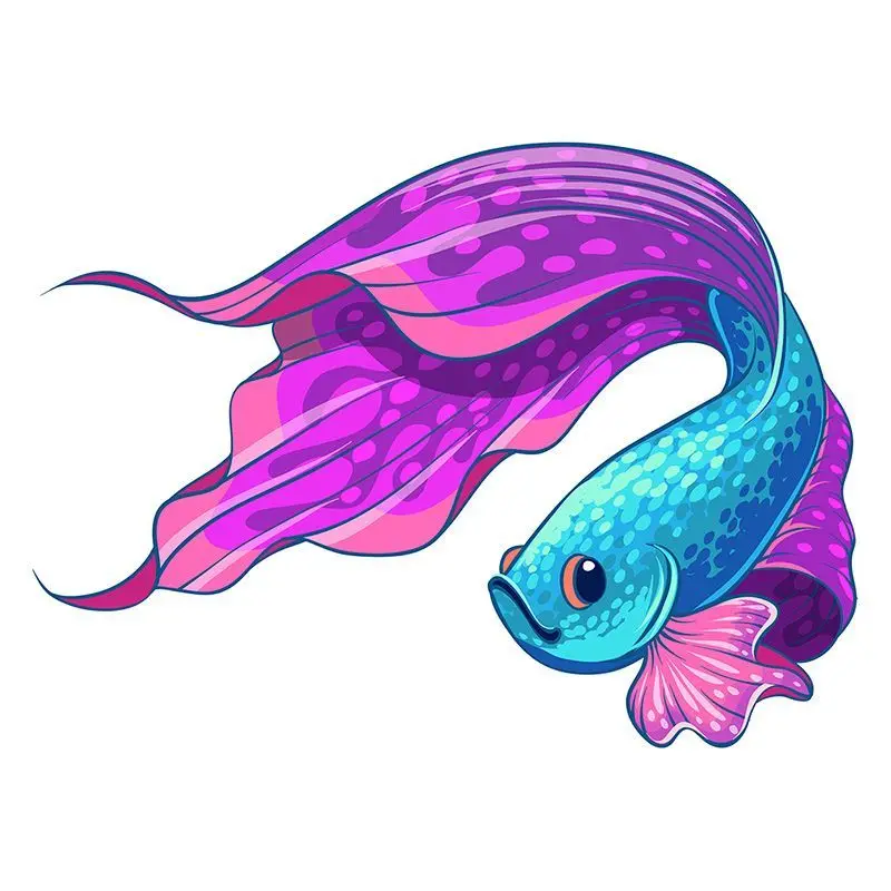 

Водонепроницаемая наклейка с сиамской рыбой Pretty Fish Siamese Fighting Fish