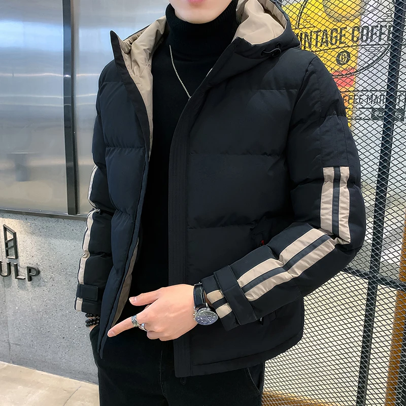 

Men 2023 New Parka Winter Warm Jackets Coat High Quality Overcoart Puffer Thick Hats Fashion Loose Solid Color Jacket Clothes