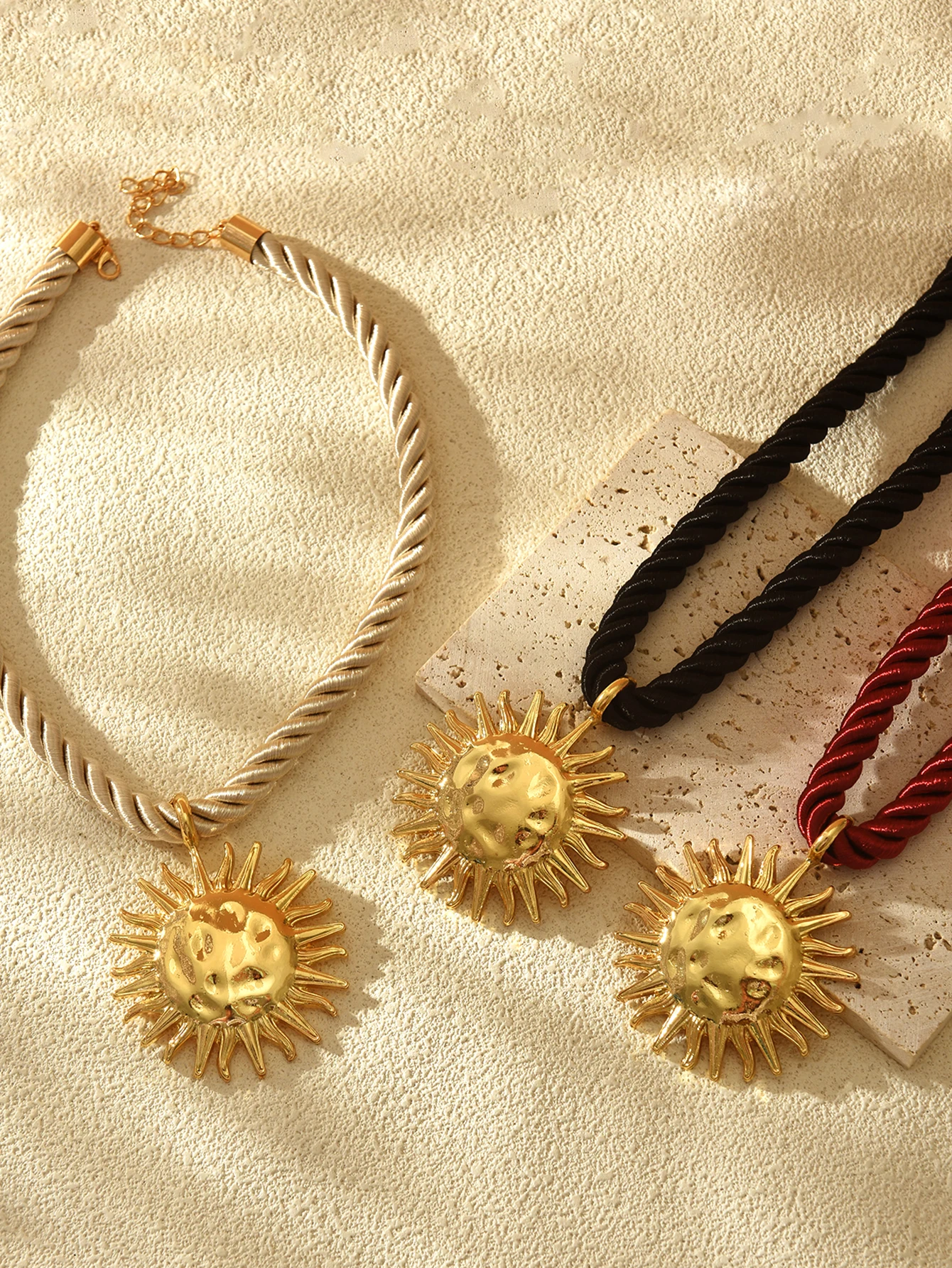 Летнее сердце солнце ожерелье из сплава