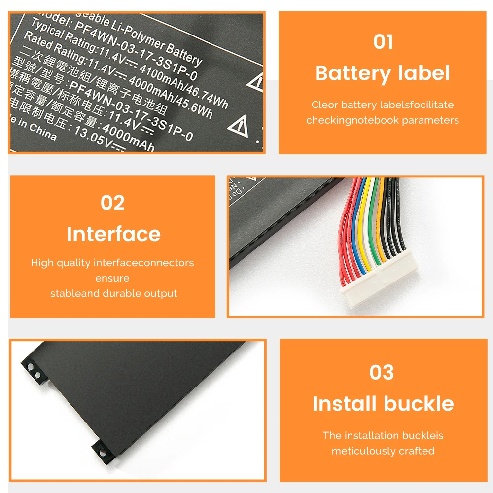 PF4WN-00-13-3S1P-0 для Getac PF4WN-03-17-3S1P-0 Аккумулятор ноутбука KINGBOOK U45 A1 U43E1 U43S1 U47T1