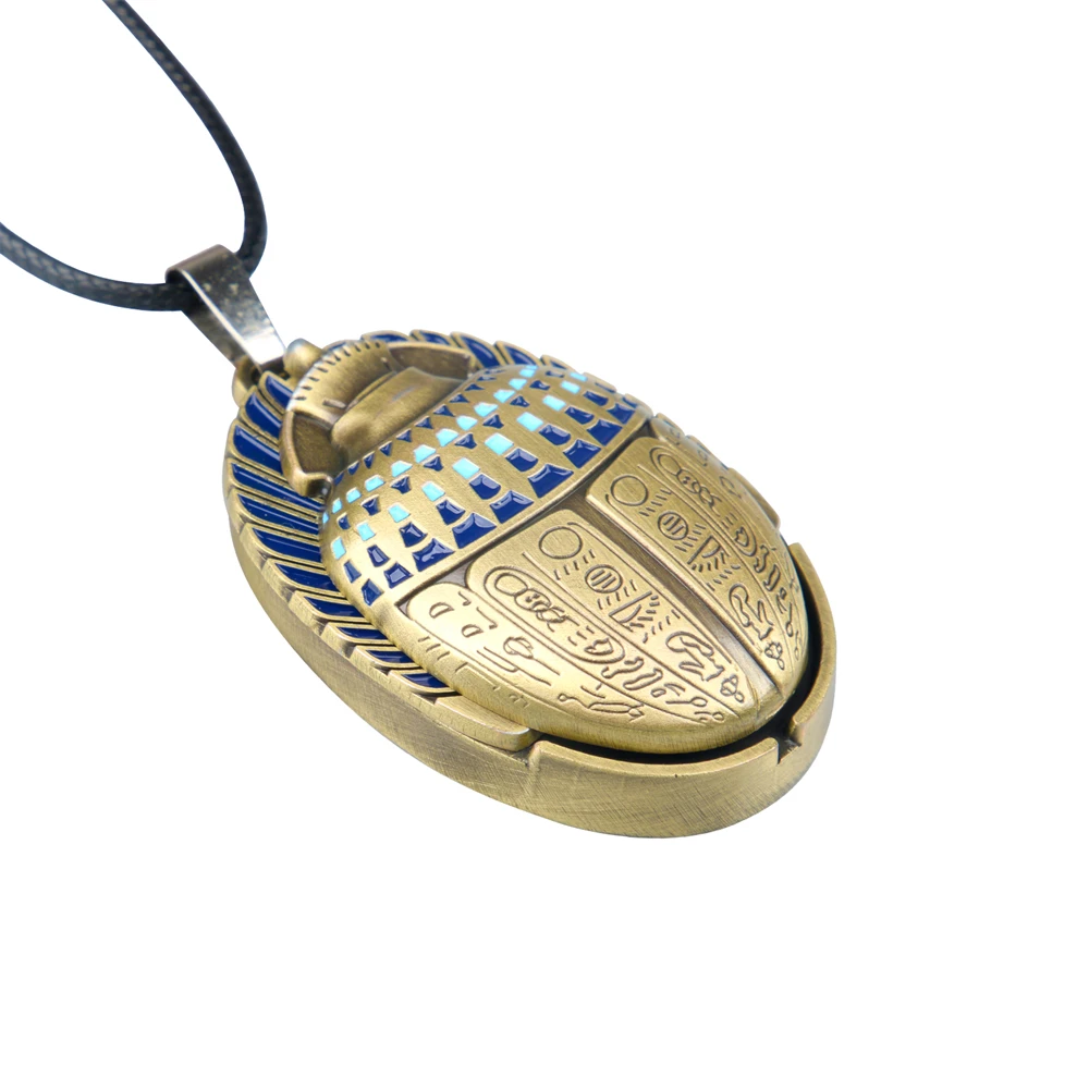 Moon Knight The Scarab Necklace Pointing to Ammit's ushabti Marc Spector Scarab Beetle Pendant Alloy Cosplay Prop in Box