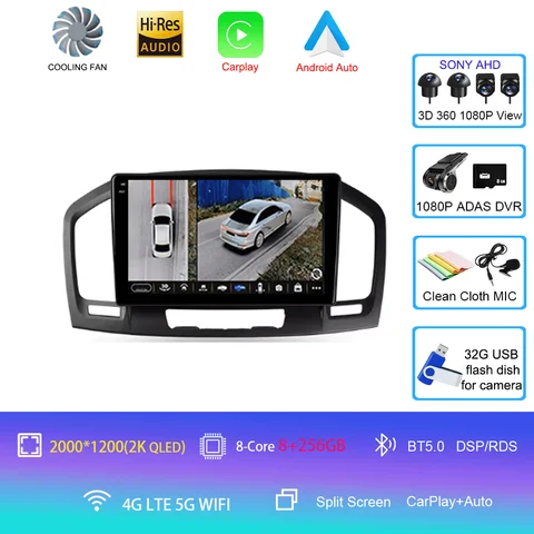 Для Buick Regal для Opel Insignia 1 2009-2013 4G + WIFI GPS автомобильный радиоприемник навигация мультимедийный видеоплеер стерео BT Android 14