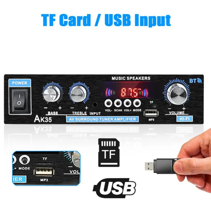 AK35 380 800 Вт домашние цифровые усилители аудио 110-240 В бас мощность Bluetooth усилитель