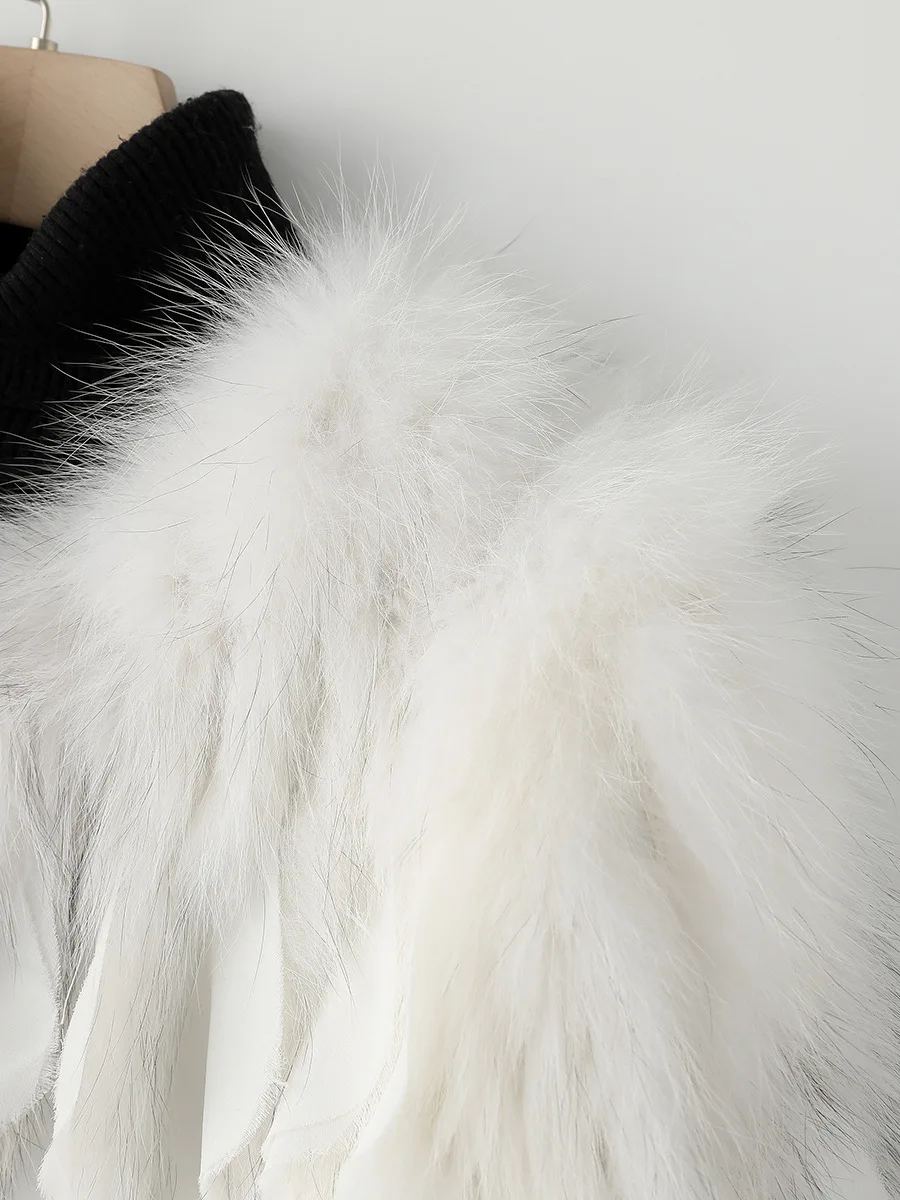 Fox Hair Woven Fur Coat Women's Short Fall Winter 2022 New Fashion leisure Strip Ruffle