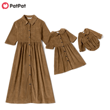 Patpat-vestido liso de otoño para madre e hija...