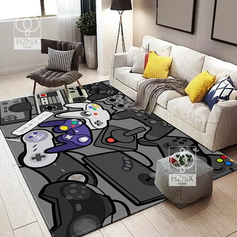 

Game Console Controller Pattern Carpet Computer Room Carpet E-sports Fashion Brand Big Children's Bedside Blanket Anime Rug