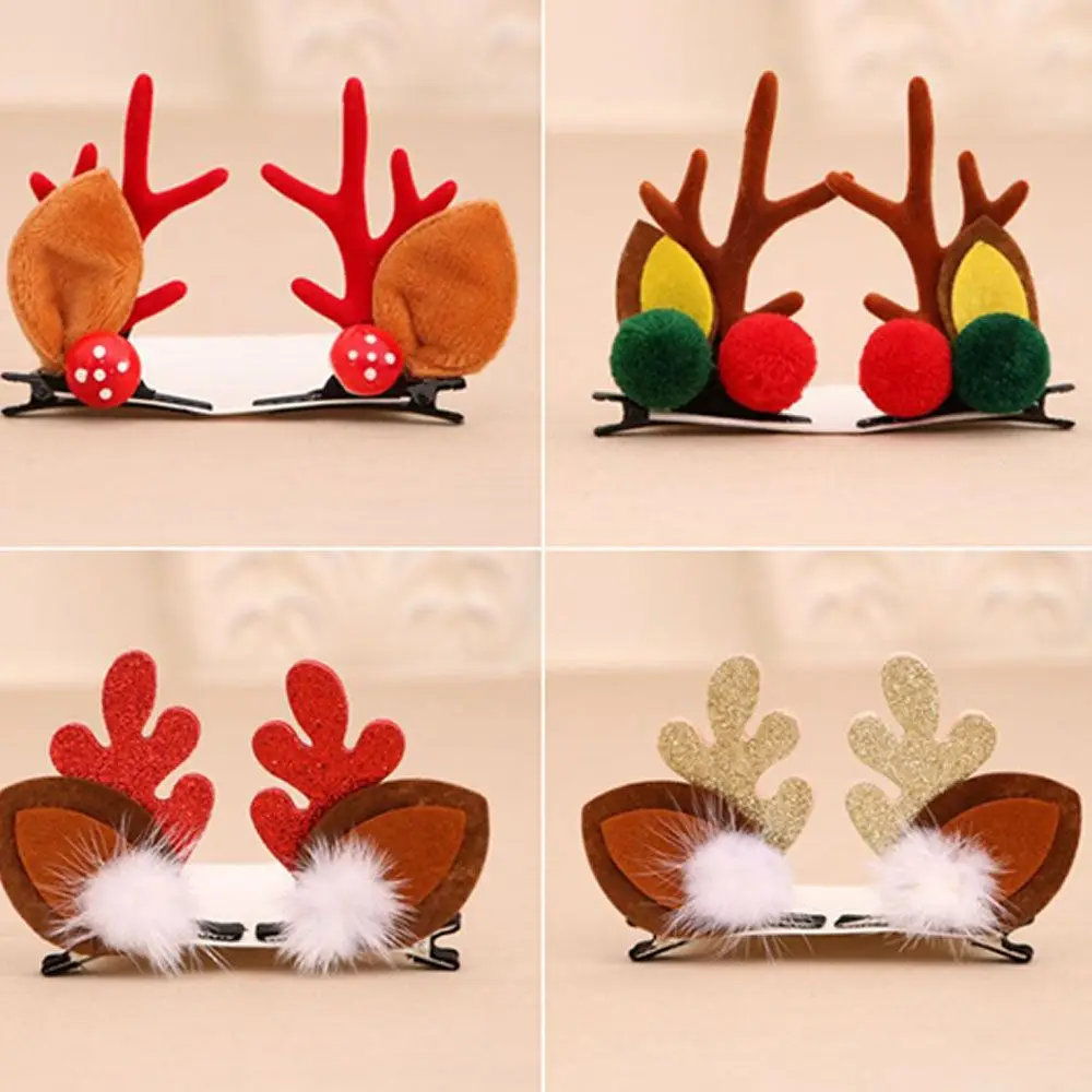 

Новые Красивые милые детские рождественские заколки для волос олень уши Цветок Олень олени
