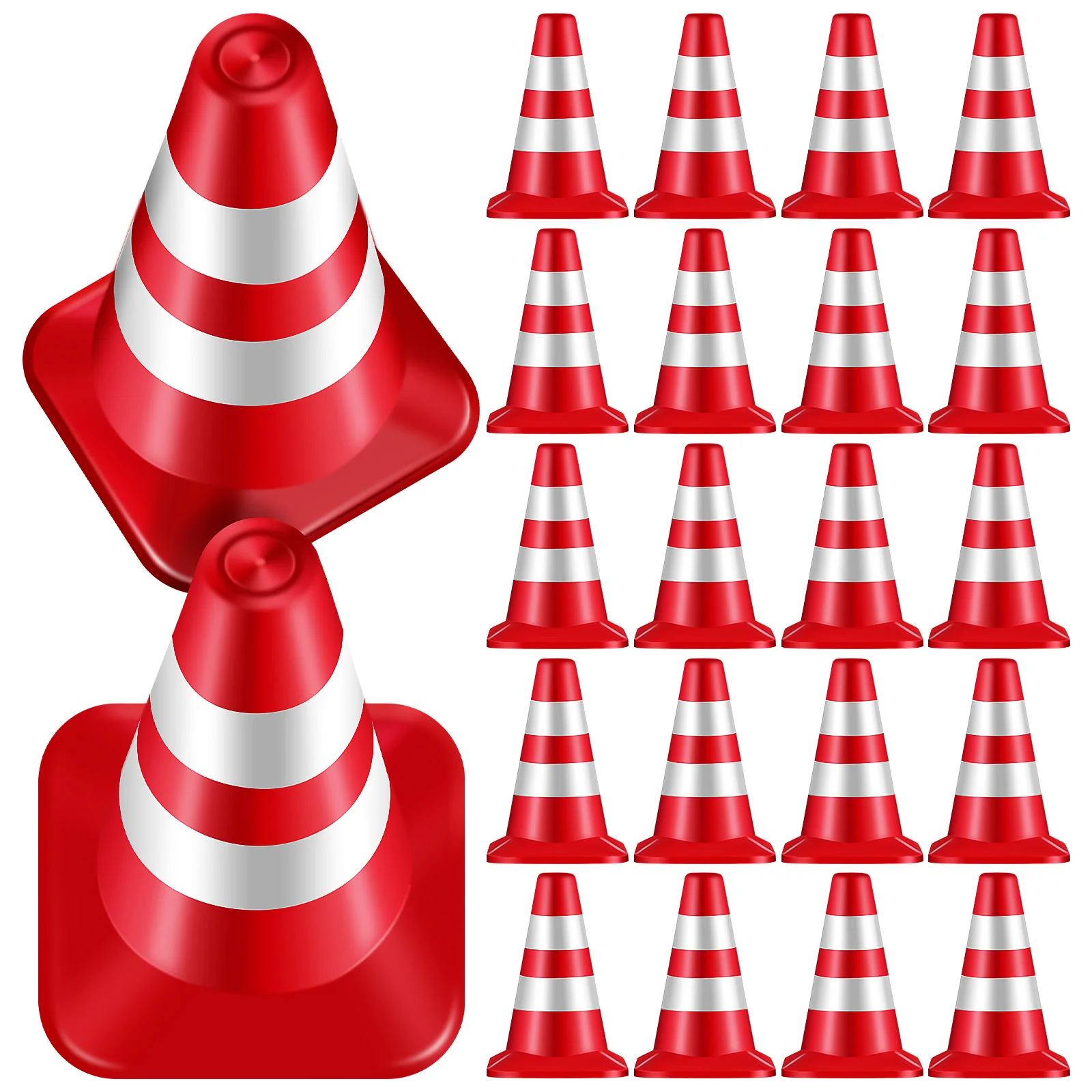 

30 Pcs Traffic Triangle Small Signs Educational Learning Toys Sand Table Ornaments Puzzle Models Miniatures Decorate