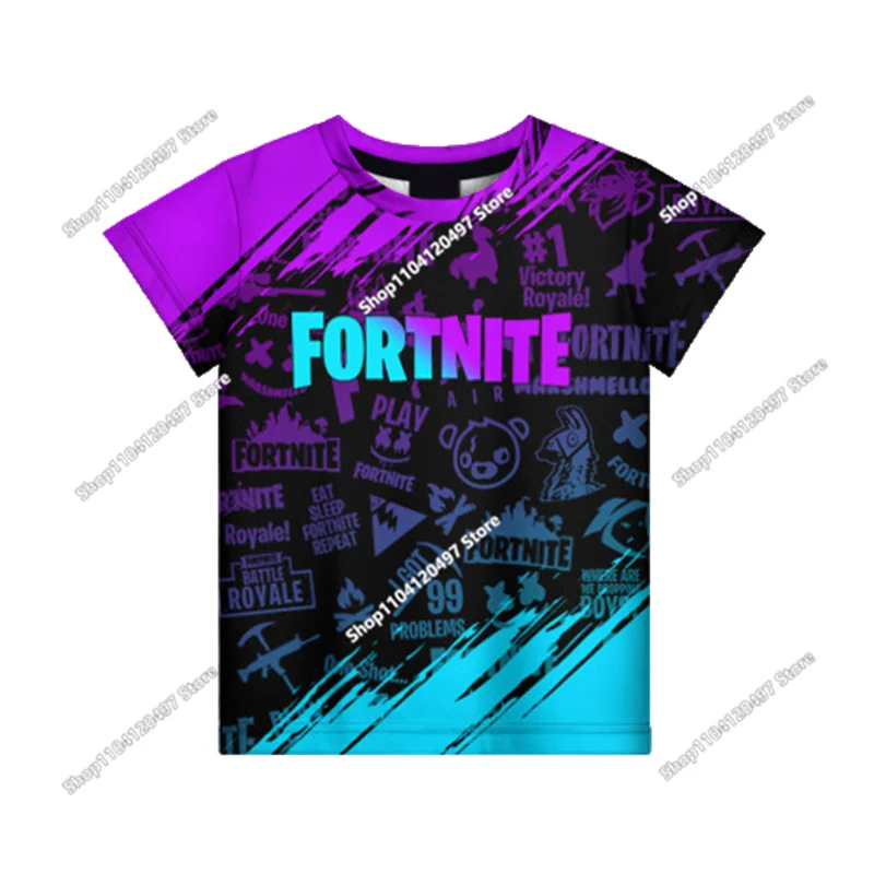 Футболки с рисунком Fortnite, одежда для девочек, футболка для мальчиков, белые футболки с героями мультфильмов, детские летние рубашки, милые топы с принтом, костюм (art.: 3920cf52eb84c) - 3920cf52eb84c